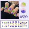 Winter fresh and simple pure lust style bride dance wear nails rainbow love rose fake nails