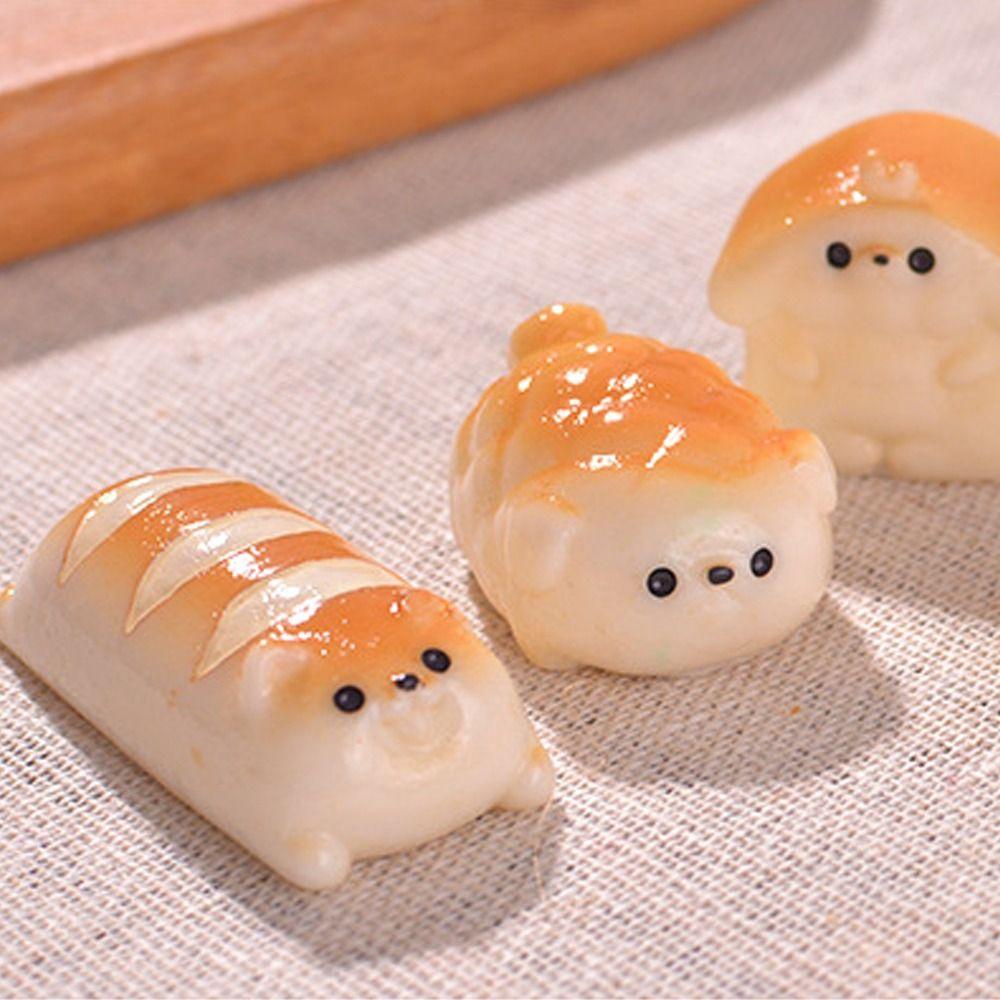 Mini Dog Bread Figurines Miniatures Cute Bread Ornaments Dog Bread Statue  Home Kitchen Decorations