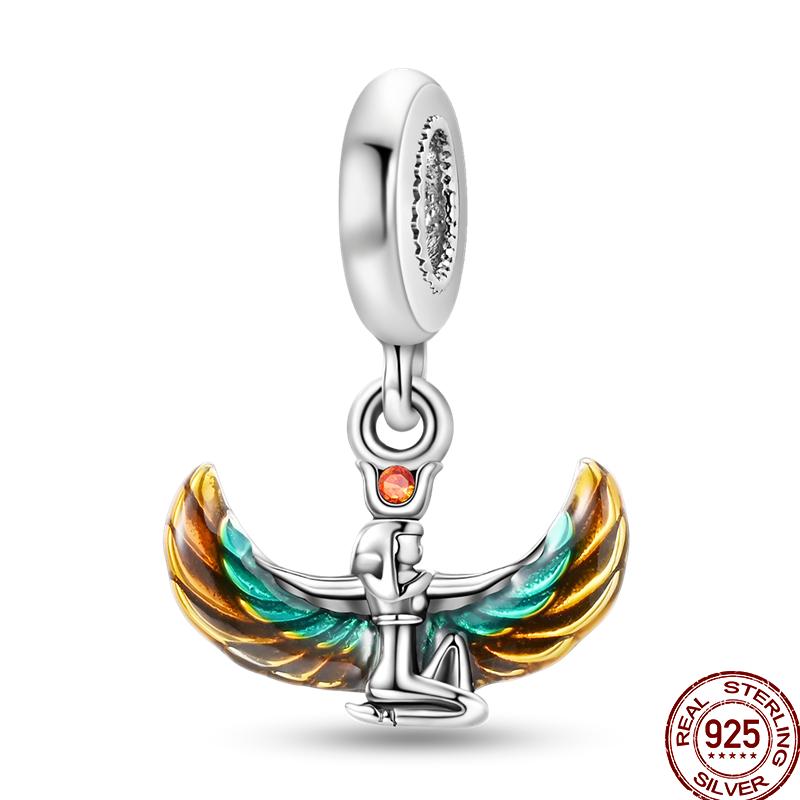 Copper Art Golden Zircon Saturn Flower Butterfly Charm Beads Suitable For 3Mm Original Bracelet Jewelry