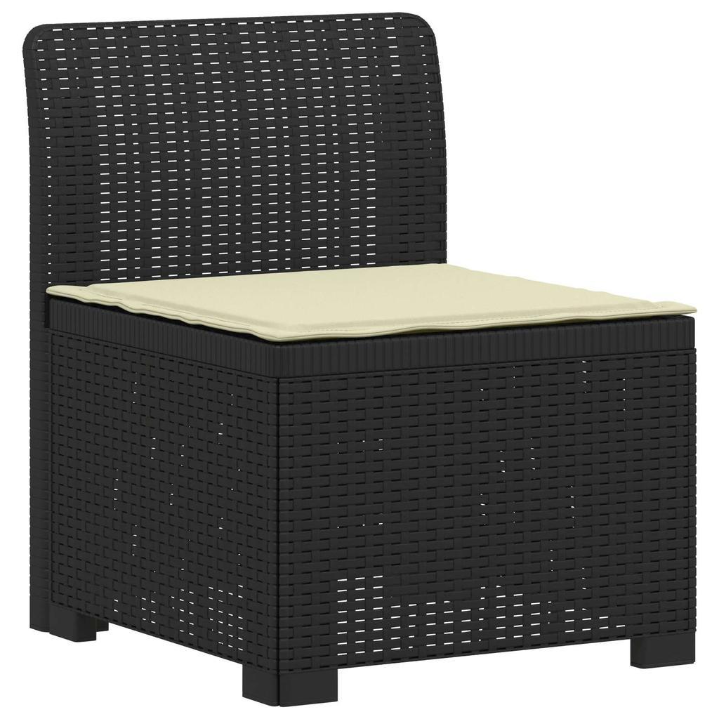 4 Seater Garden Sofa with Cushions Rattan Look PP Anthracite