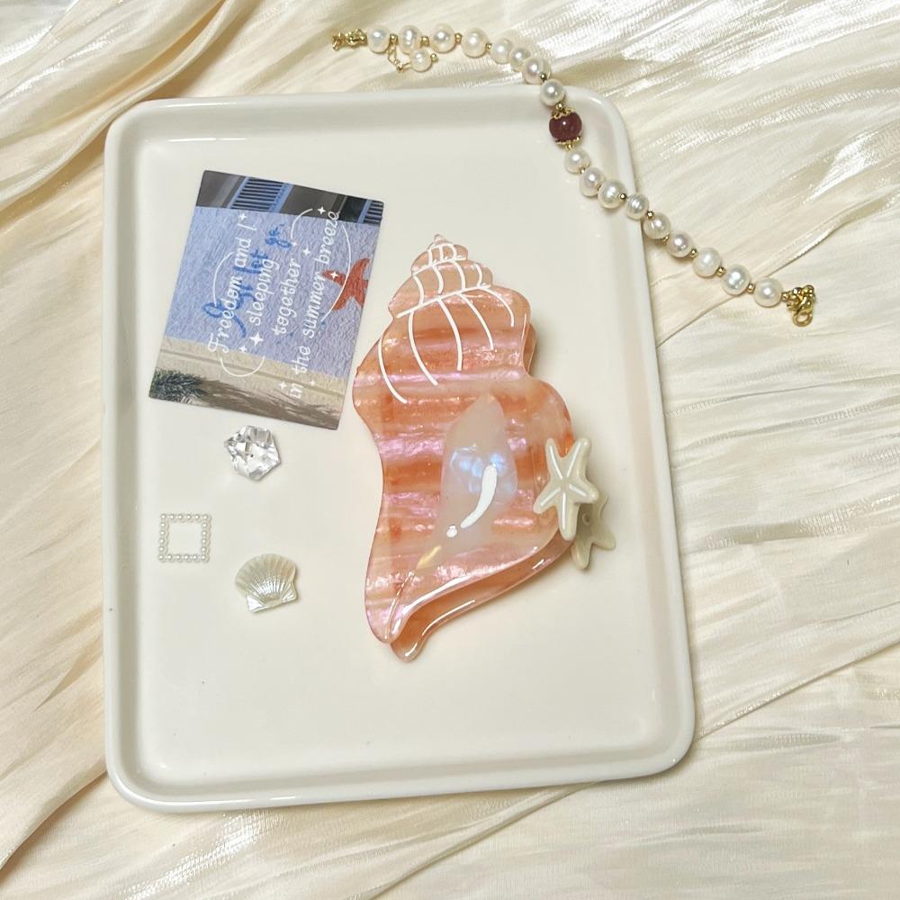 

Elegant Ocean Series Hair Claw Acetic Acid Geometry Shark Clip Fashion Shell Hair Claw Travel Style3