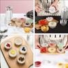6 Pcs Dessert Cups Bozai Cake Bowl Salad Serving Utensils Pudding Bowls Transparent Glass Stacked Food Containers with Lids