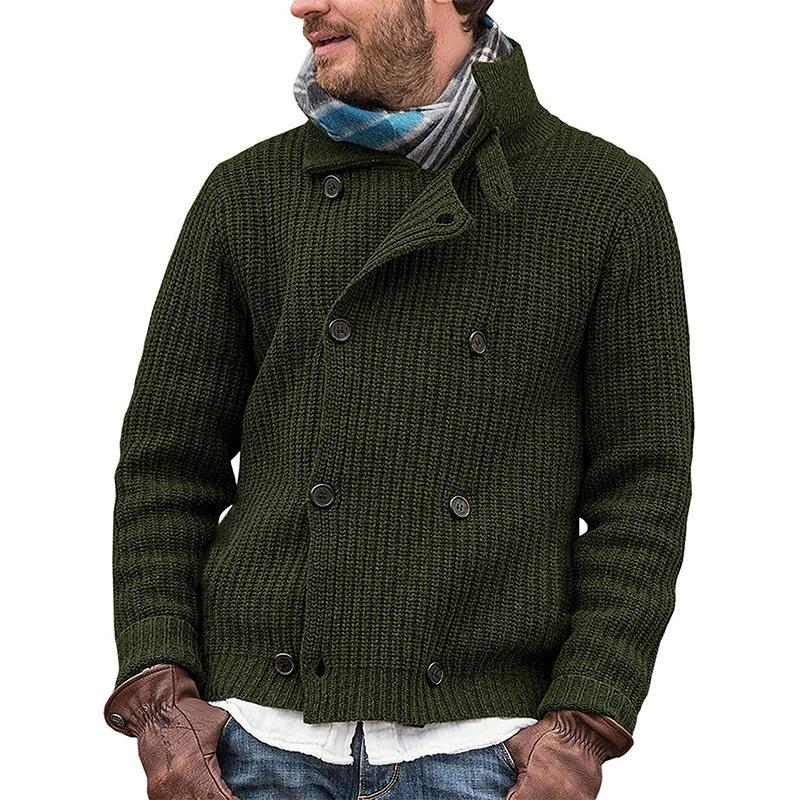 

2026 New Oversized Sweater Men s Solid Color Button-up Jacket XL армія зелений колір