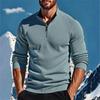 Men's Long-sleeved Polo Shirts and Sweaters for Autumn and Winter Are Warm and Comfortable. Half-zipper Stand-up Collar Casual and Trendy Pool Shirts