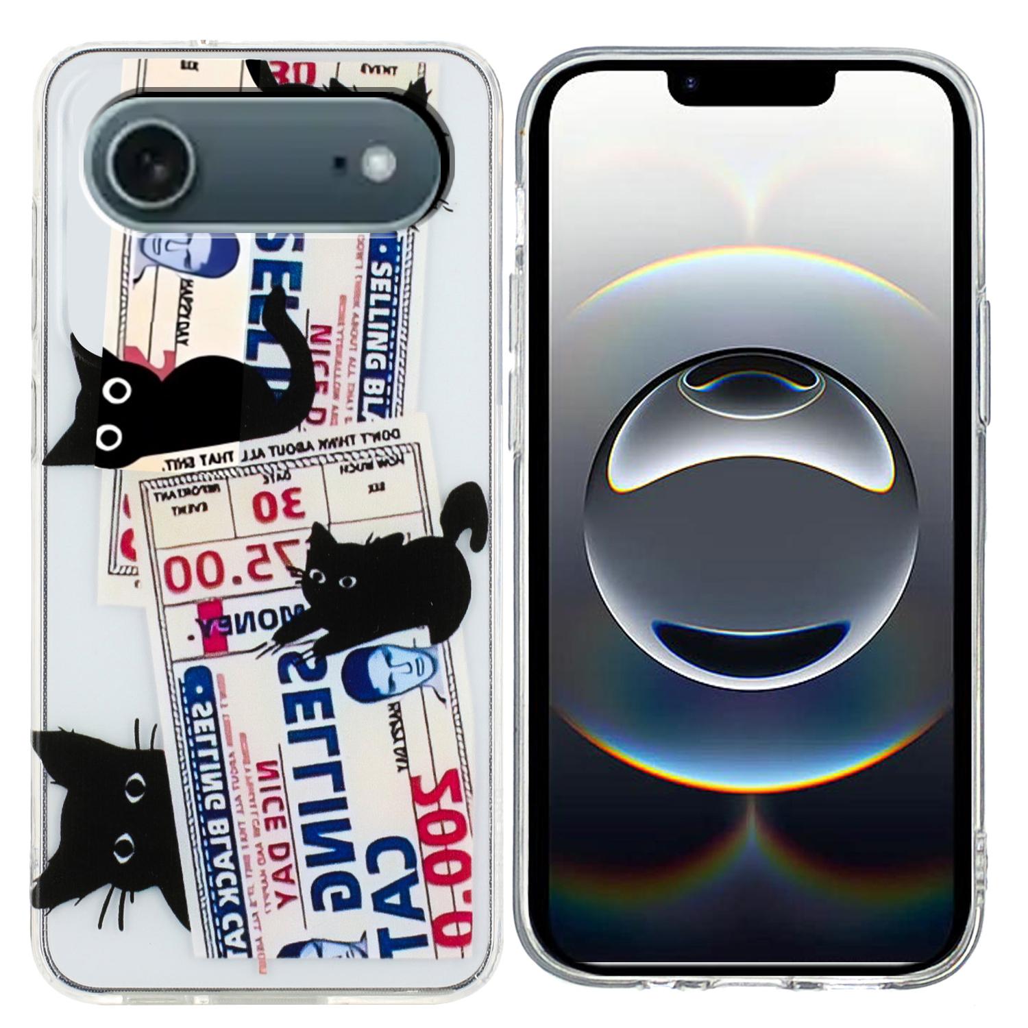 

Для iPhone 17 Air Чехол Мягкий ТПУ Задняя Крышка Телефона С Принтом 4 Black Cats