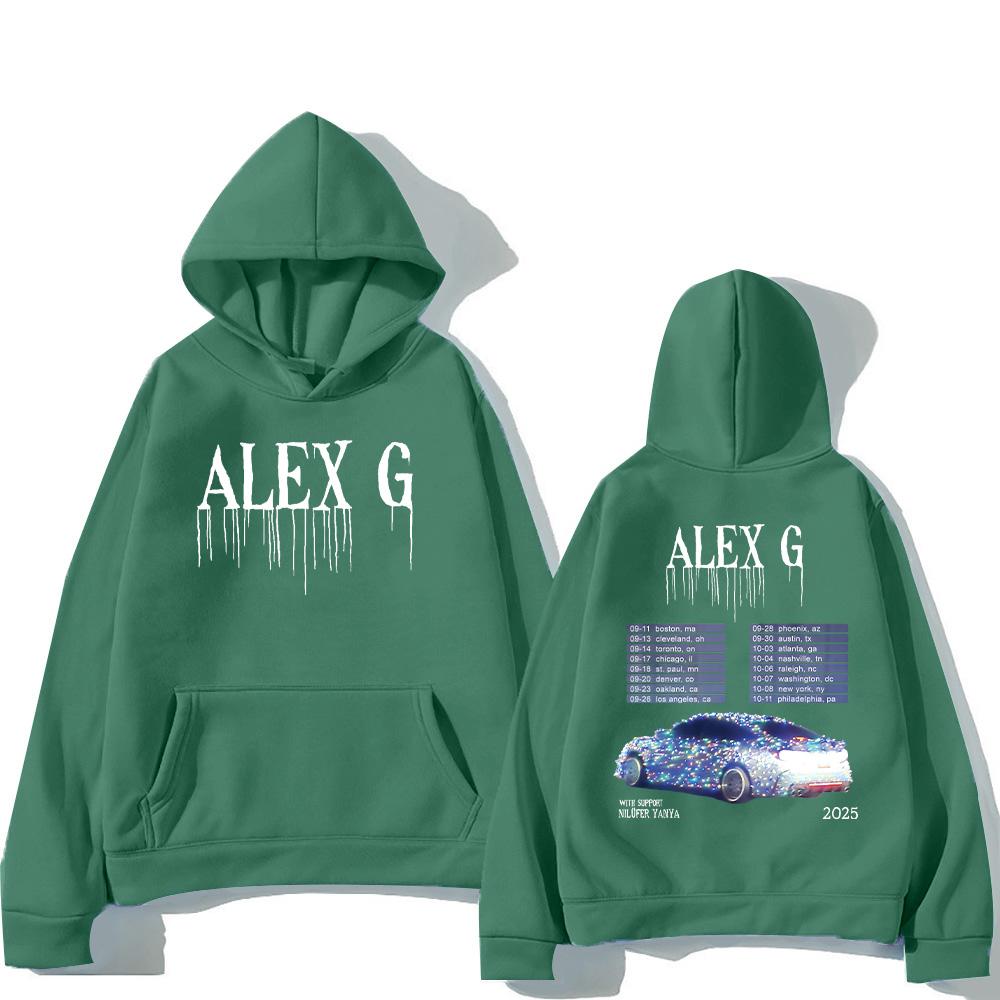 Alex G Artist Hoodies Alex G Tour Fashion Sweatshirts for Women Men Casual Fleece Clothing Two Sides Graphic Hoody Y2K
