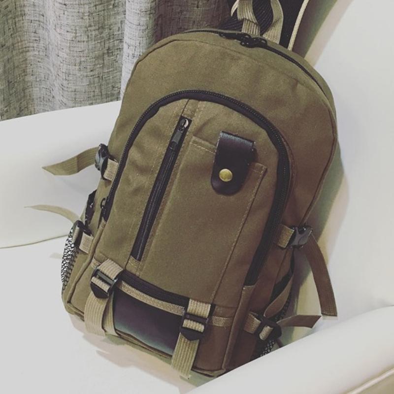 Large-Capacity Korean-Style Double-Shoulder Bag Casual Travel Canvas Backpack Student School Bag Laptop Travel Bag