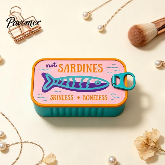 Plastic Jewelry Case Sardine Can Storage Box, Portable Anti-tangle Travel Case, Lightweight Retro Organizer for Necklaces And Earrings
