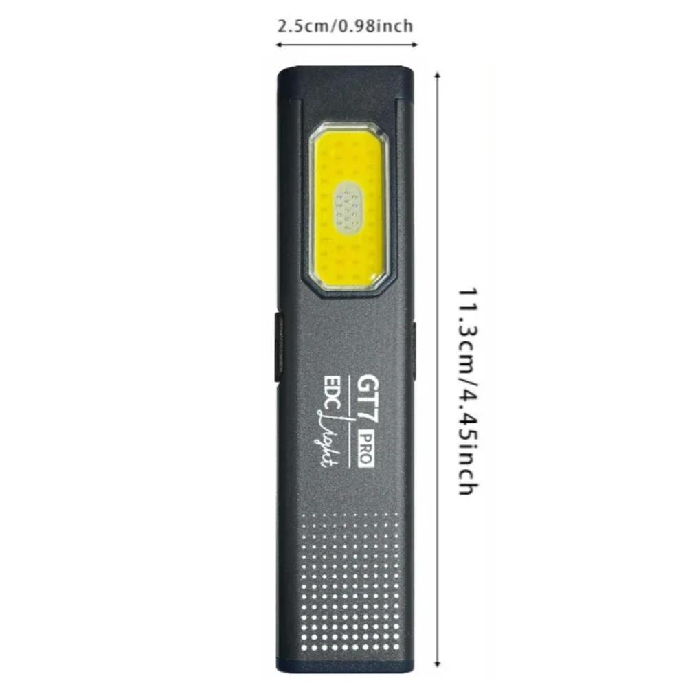 Powerful GT COB Work Light with Hat Clip USB-C Rechargeable EDC Flashlight Magnetic LED Lamp for Work Emergency Camping Walking