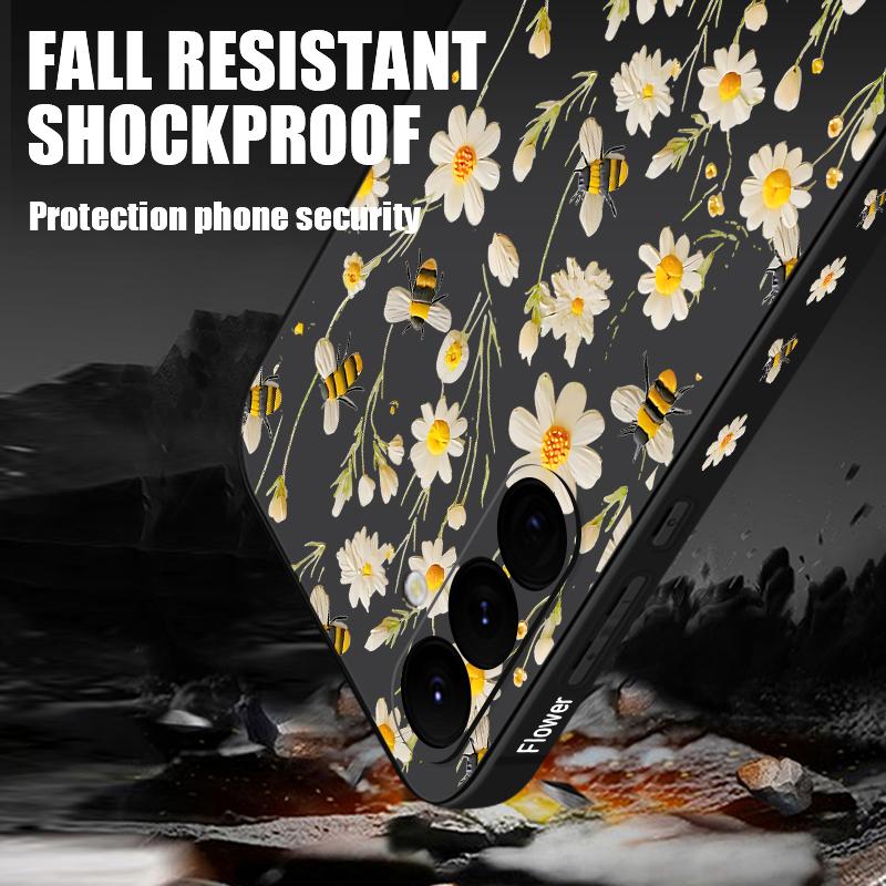 Cartoon Daisies Flowers Lanyard Case For Samsung Galaxy S25 S26 Ultra S24 S23 S22 Plus S21 FE A15 A16 A35 A36 A54 A55 A56 5G Capa