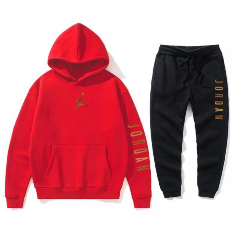 Mens Sportswear Set Hooded Fleece Sweatshirt Pants Casual Outfit Fall