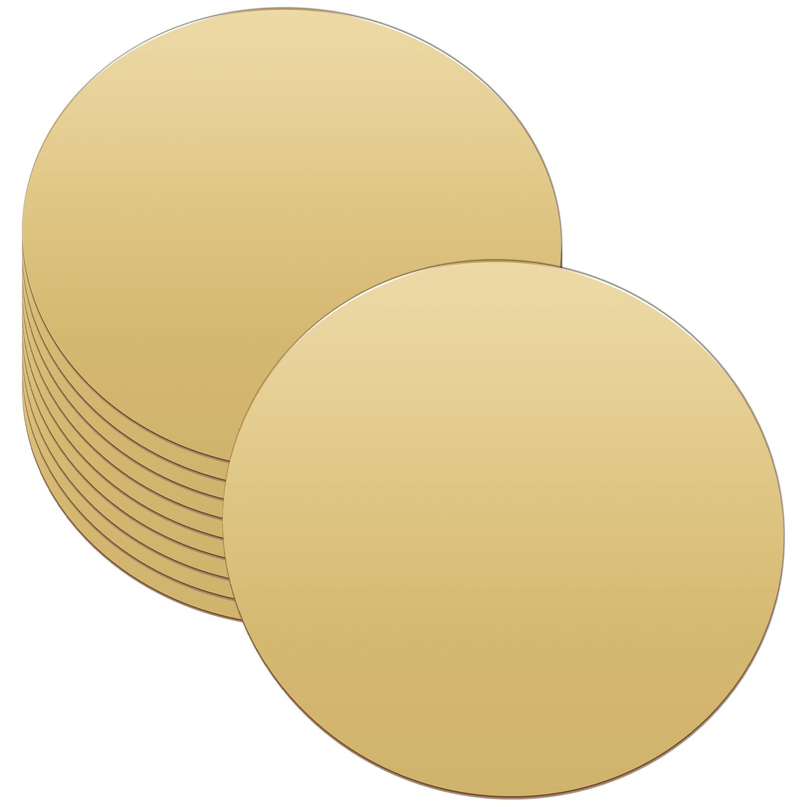 10 шт. Круглое зеркало 7,87 дюйма Акриловое самоклеящееся зеркало Круглая пластина Зеркальный поднос для декора дома, ванной комнаты, гостиной