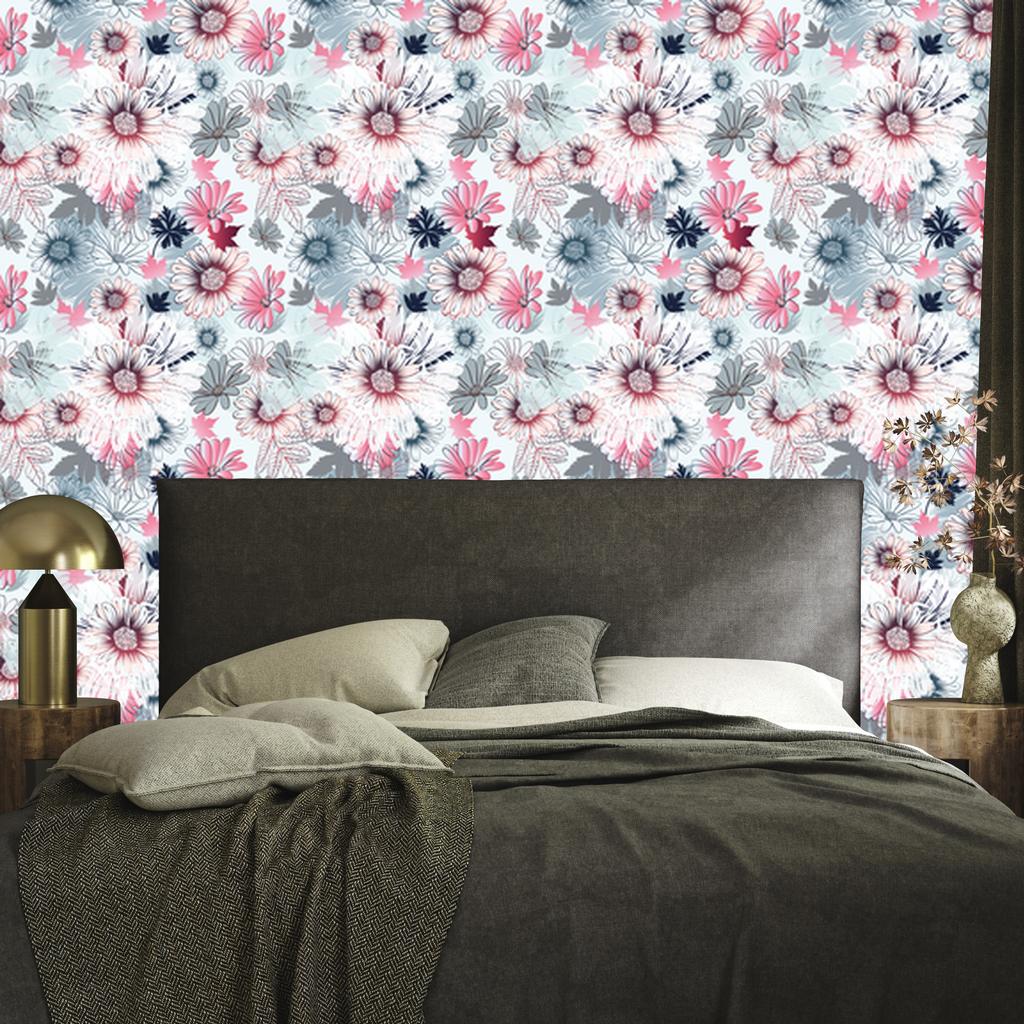 Beautiful colorful spring flowers wallpaper for living room and bedroom 50x1000