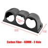Universal 60mm/52mm Car Gauge Pod 3 hole Meter Holder for Left/Right Hand Drive – Matte/Shiny Carbon Black