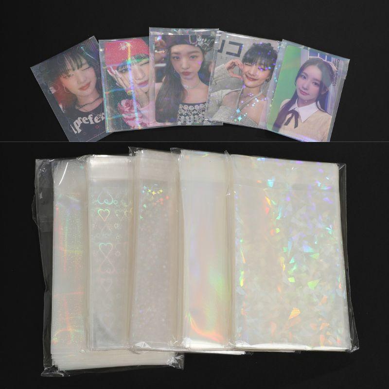 50pcs ins Card Sleeves 65x90mm Macaron Color Holder For Holo Postcards Top Load Film Photocard Game Cards Protector Storage Bag