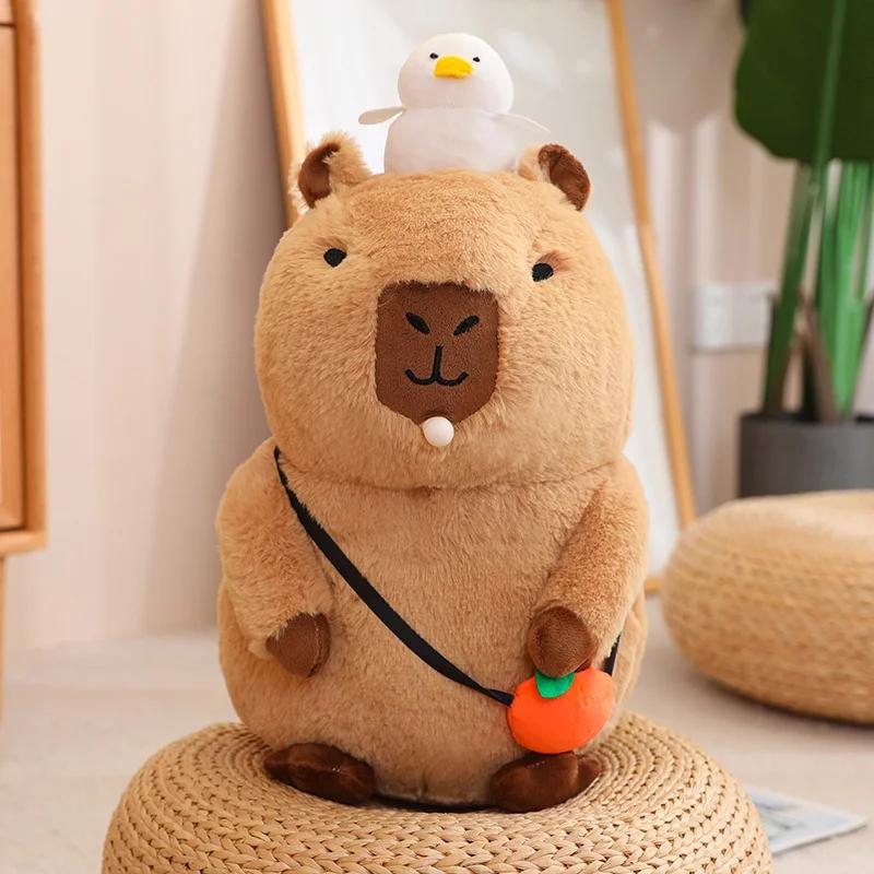 Vocal and Spit Bubbles Cute Sitting And Lieing capybara Plush Toys Cartoon Doll Soft Stuffed Children's Gift Home Decoration