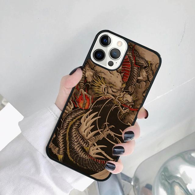 Ancient Japanese Dragon Phone Case Cover For iPhone 17 Air 15 Pro MAX 16 Plus 14 12 11 13 Coque