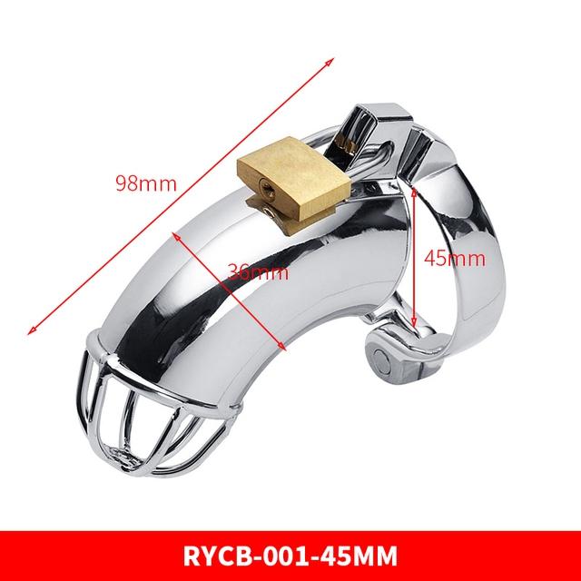 RUNYU Adult Sextoy Tooys Men'S Metal Penis Chastity Cage Adjustable Cock Ring Restriction Punitive Stainless Steel Lock Sex Toy