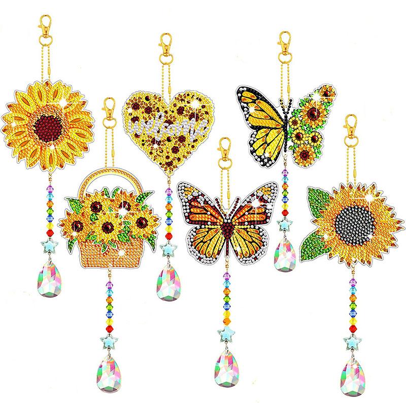 DIY Diamond Painting Suncatcher Wind Chime Pendant Double Sided Hanging Ornament Bedroom Window Decoration Pendant Handmade Gift