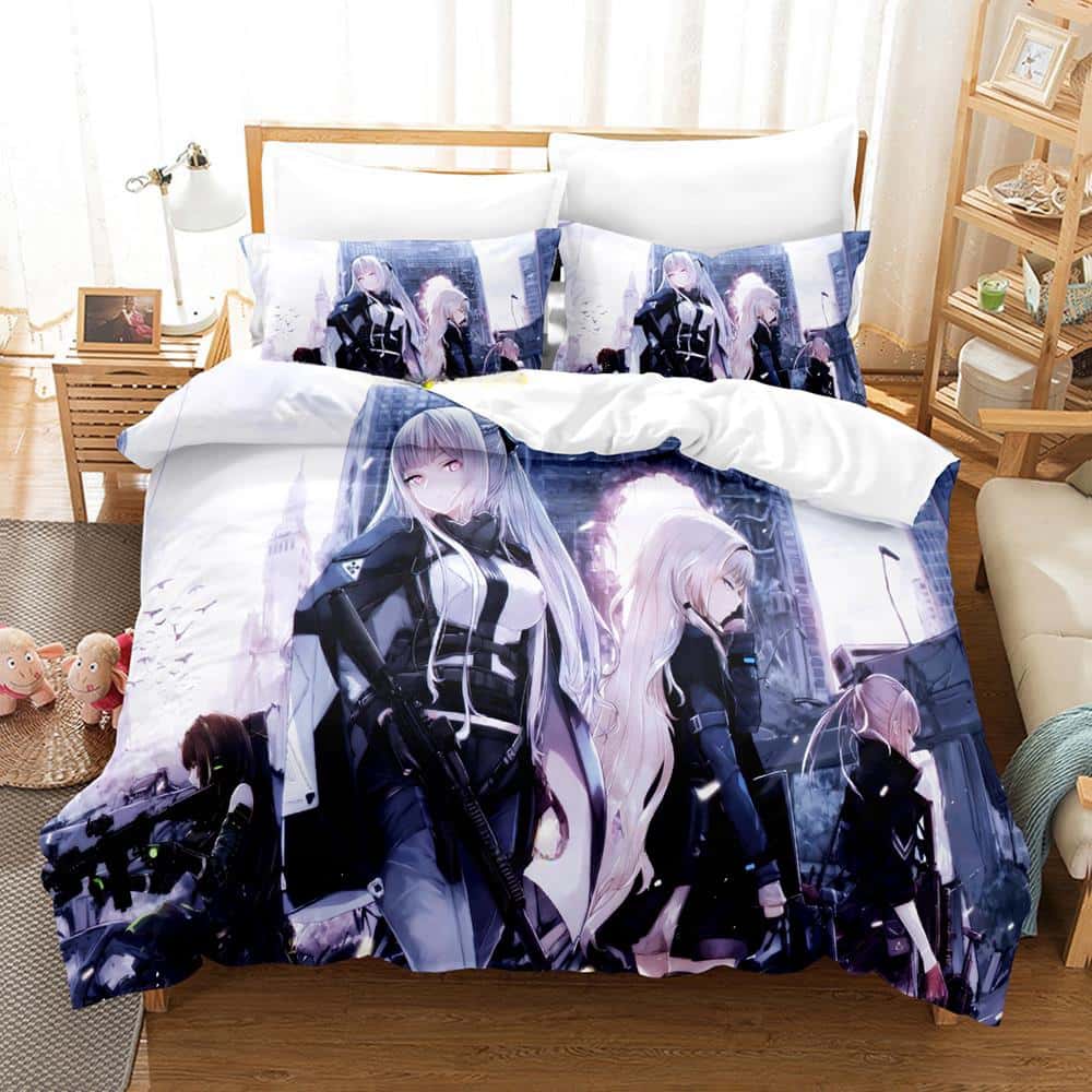 3D Game Girls' Frontline Bedding Set Single Twin Full Queen King Size Bed Set Adult Kid Bedroom Duvet Cover Sets Home Textiles