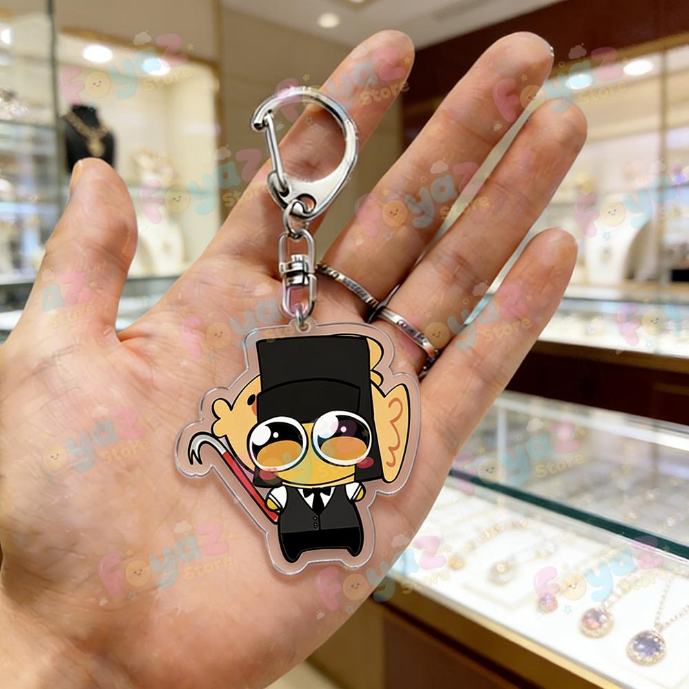 

Fun Chibi Cartoon Aesthetic Keychain Accessories Bag Kawaii Fish Cakes Key Ring Chains Jewelry Fans Friends Birthday Gifts