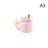 Sundae Ice Cream Mug Keycap Clicker Keychain 3D Printed Cute Fidget Toy Small Christmas Gift for Kids Teens