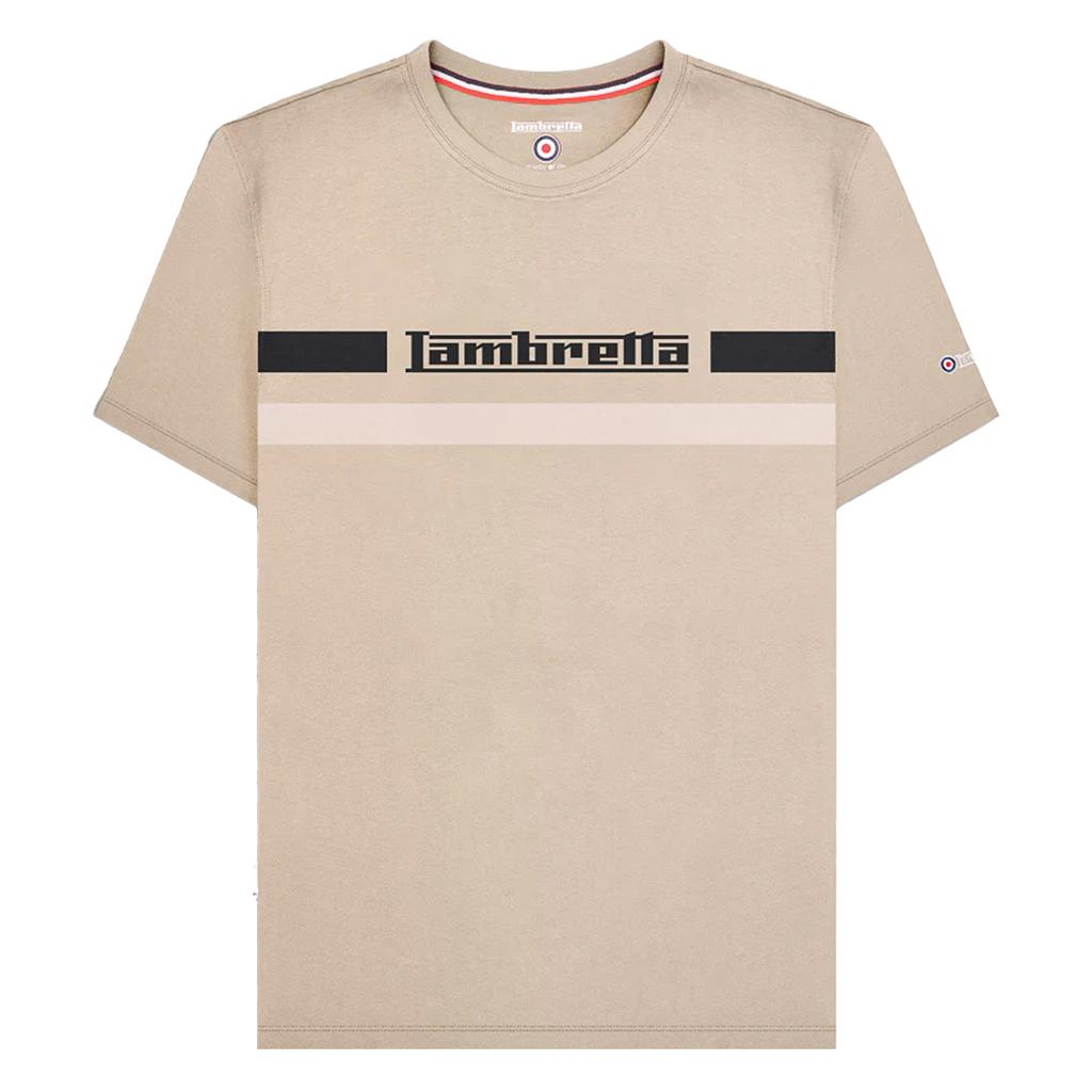 LAMBRETTA Męski T-shirt w paski na piersi