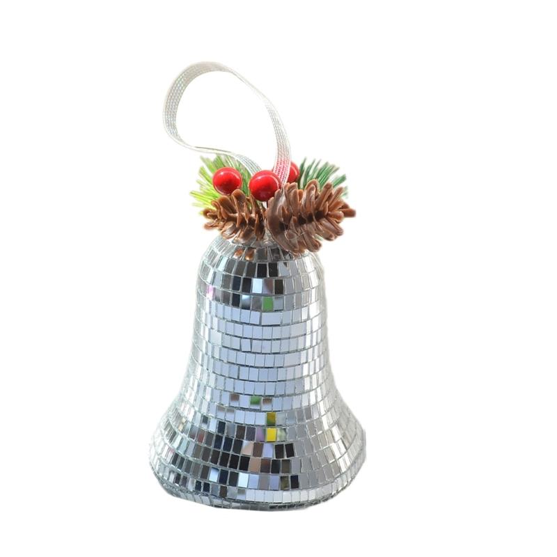 

Sparkling Glass Discos Bauble Christmas Tree Hangings Charm Ornament Easy to Hanging Festival Home Decoration Supplies срібний