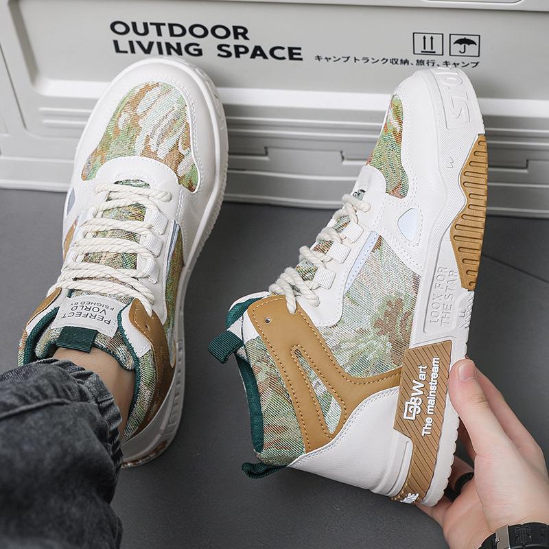 Men's Shoes 2025 Autumn New Breathable High-top Men's Korean Version Trendy Versatile Platform Fashion Casual Board Shoes Trendy Shoes