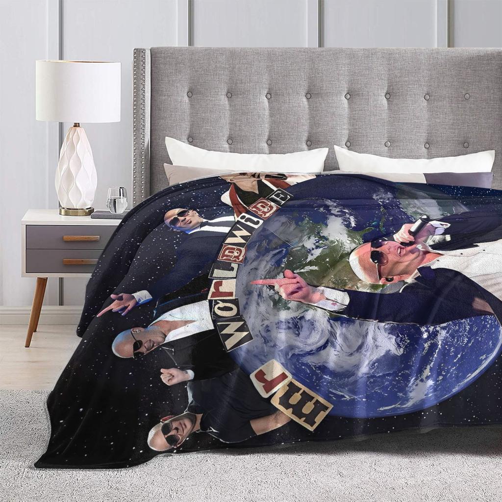 Mr Worldwide  Love Pitbull Blankets  Travel Office Flannel Throw Blanket For Couch Chair Super Soft Custom Quality Bedspread
