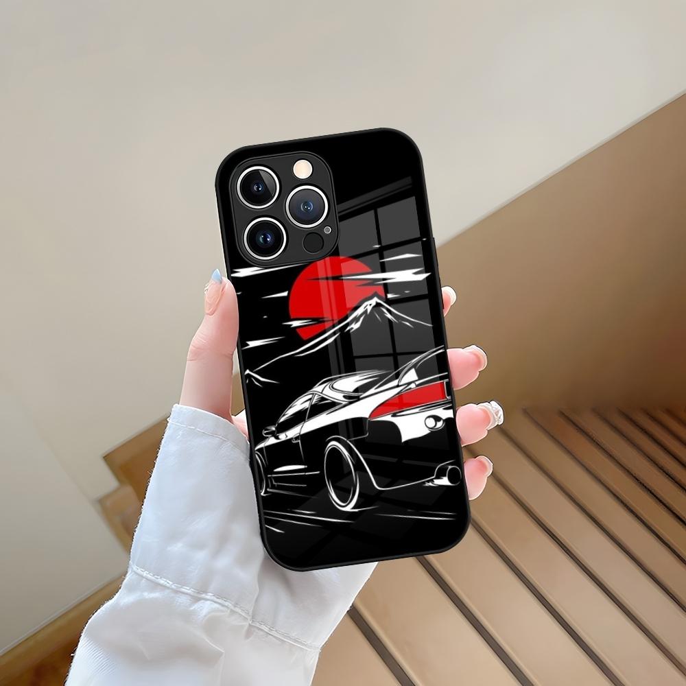 Japan JDM Sports Cars Male Men Phone Case Tempered Glass For IPhone 13 17 15 16 14 12 11 Pro Max Plus Mini XR XS SE2020 Coque