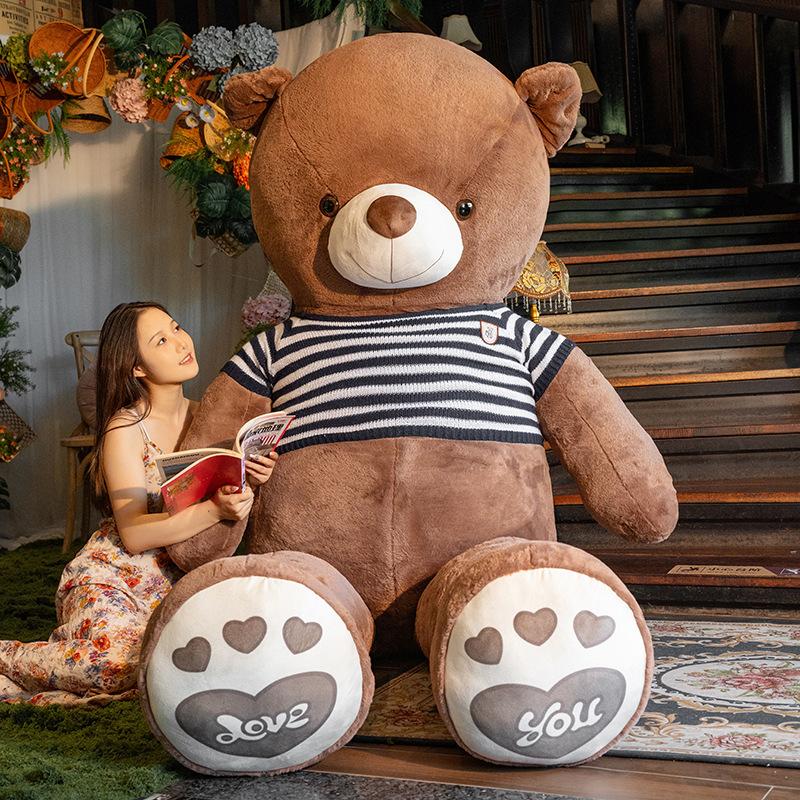 Niedliche übergroße Teddybärpuppe große Bärenpuppe Wurfkissen Plüschtier Umarmbär Ring Nachtmarkt große Puppe