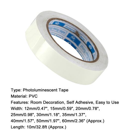 10m Self Adhesive Luminous Photoluminescent Tape Glow In Dark Home Warning Decor