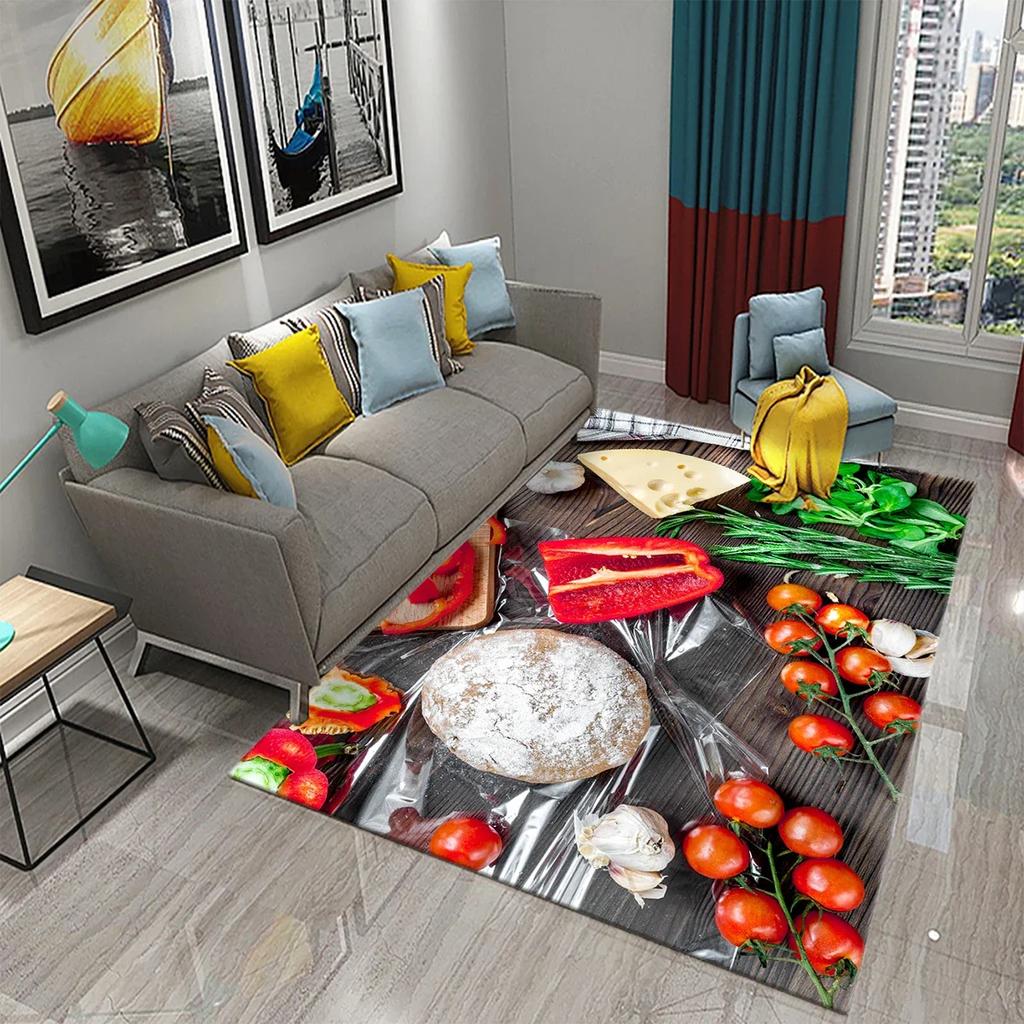 Vegetable Carpet Green Healthy Food Rug Colorful Printed Rectangle Area Rugs Yoga Mats Bedroom Living Room Decor Soft Door Mat