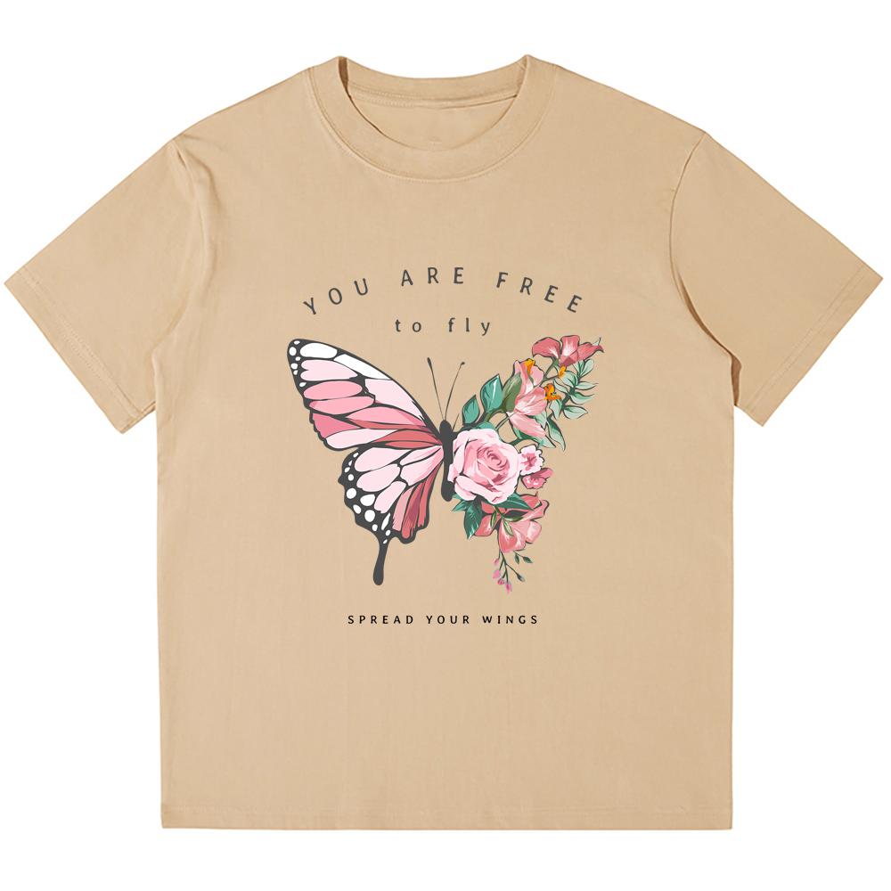 

230GSM плотный хлопок мужские футболки цветы бабочка полуформа печать ретро панк футболка Harajuku повседневная уличная одежда футболки