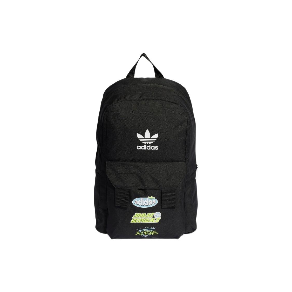 Adidas Originals Trefoil Recycled Polyester Plain Weave Fabric Backpack Regular Mens Black One Size чёрный