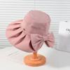 New Sunscreen Bucket Hat Women's Summer Bow Big Eaves Sun Hat Korean Version Casual Outdoor Travel Sun Hat
