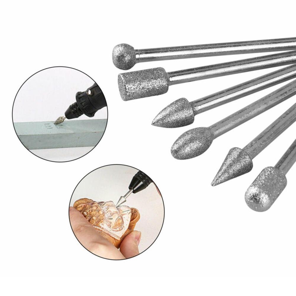 Glass Burr Drill Bits Metal Ceramics 20pcs Rotary tools Grinding Diamond