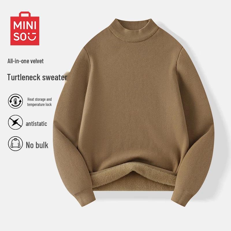 

MINISO Men s Winter Fleece Lined Turtleneck Sweater 2XL