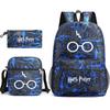 Harry Potter House Crest Backpack School Bag Satchel Pencil Case 3-Piece Set Large Capacity Waterproof Durable Unisex