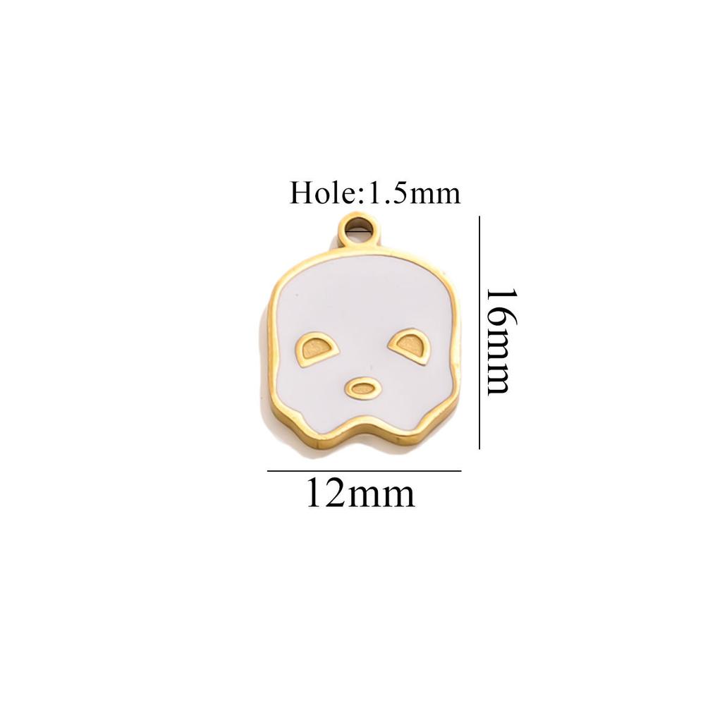 Yori 5Pcs Halloween Pumpkin Lantern Little Ghost Funny Cartoon Cute Pendant DIY Stainless Steel Accessories Jewelry Pendant