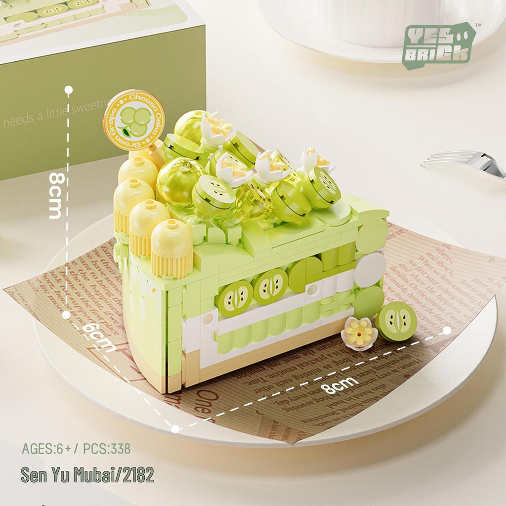 Mini2179 Geburtstagstorte Dessert DIY Zusammenbau Baustein Spielzeug Modell Ornament Geschenk
