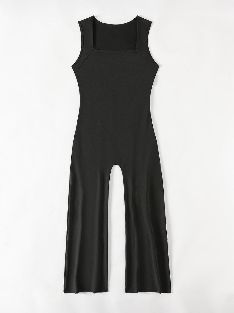 2024 Square Neck Seamless Yoga Jumpsuit with Flared Pants
