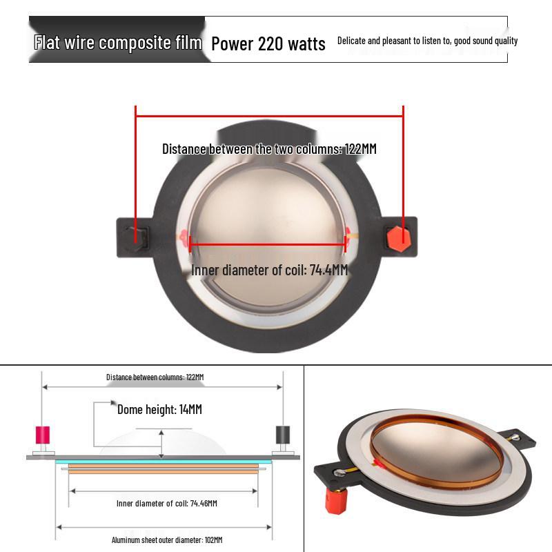 75-Core Flat Wire Tweeter Voice Coil Speaker with 74.5mm High-Power Composite Diaphragm