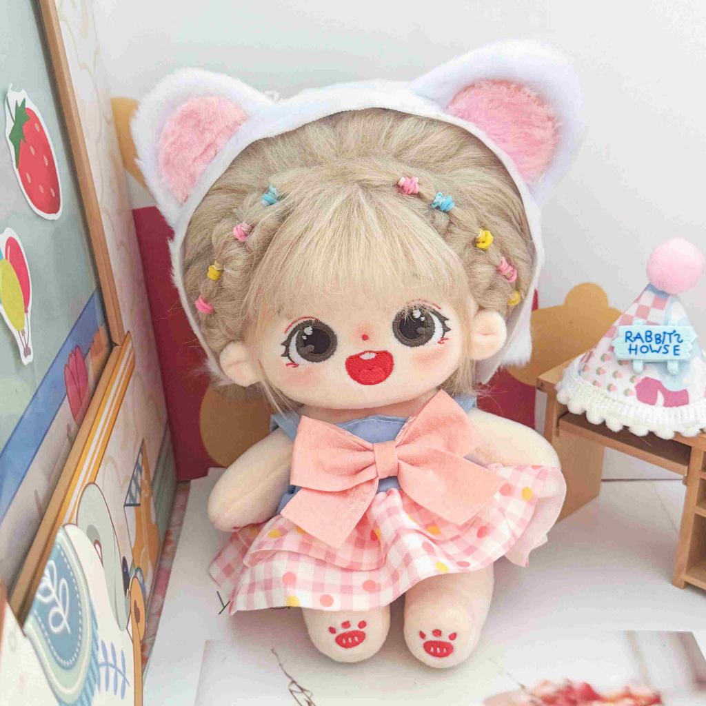 20cm Kawaii Bekleidete Idol Baumwollpuppe Niedliche Kuschelpuppe DIY Plüschpuppe Weihnachts-Geburtstagsgeschenk für Mädchen Kinder