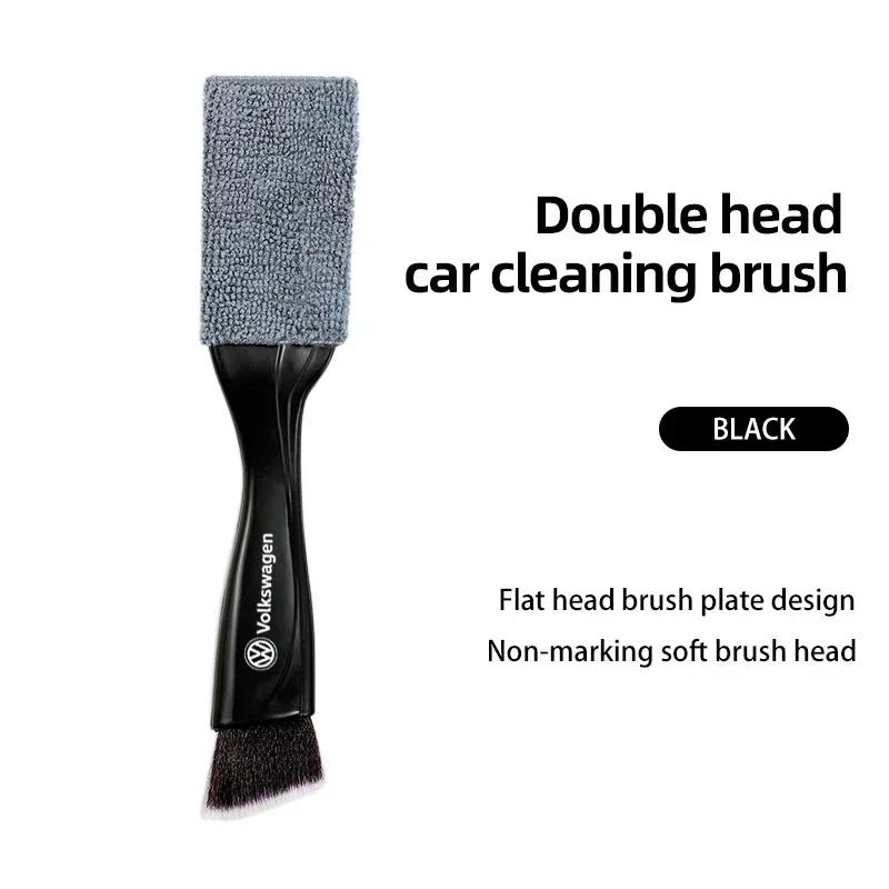 New 2 In 1 Car Dust Tool Cleaning Brush Accessories Interior For Volkswagen GTI CC R Passat GTD Jetta Polo R-Line Magotan T