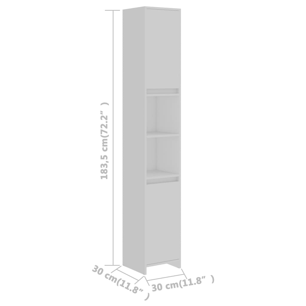 4 Piece Bathroom Furniture Set White Particleboard