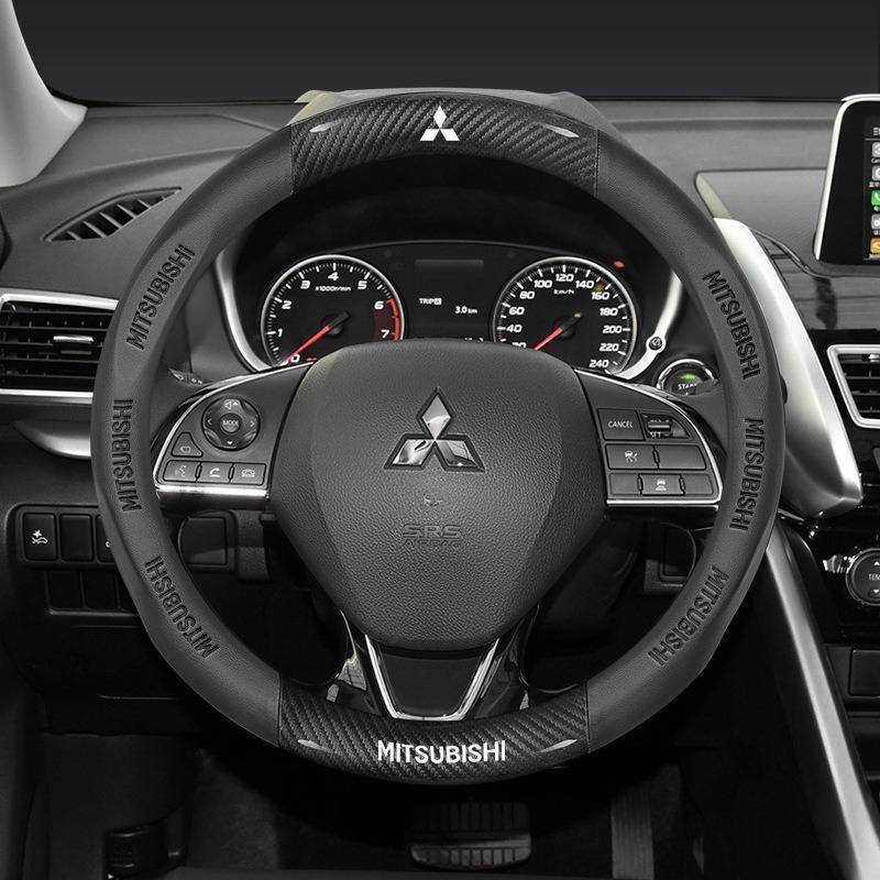 cxbkdv1 Car Carbon Fiber Leather Steering Wheel Cover For Mitsubishi RALLIART ASX Colt Eclipse Galant LANCER EX OUTLANDER Pajero Triton