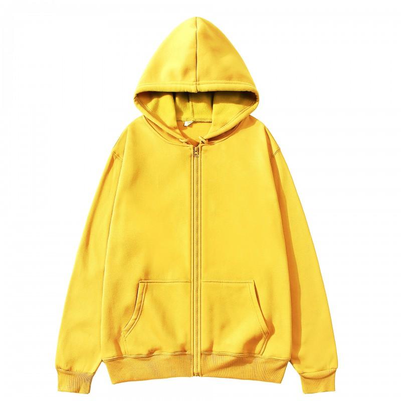 Felpa Unisex con Cappuccio e Zip Oversize Casual Pullover Leggera Misto Cotone Manica Lunga
