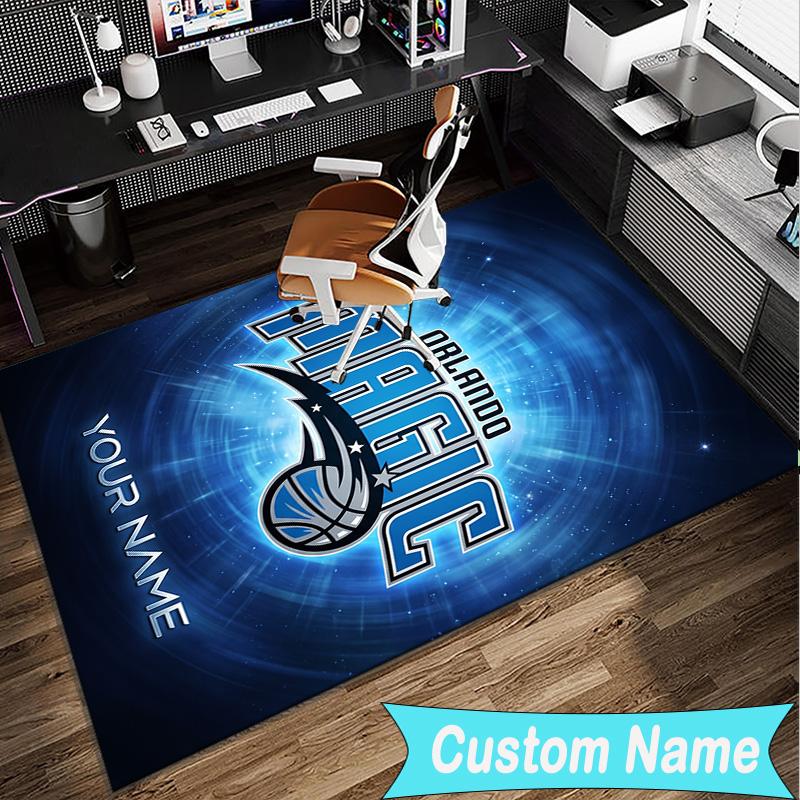 Custom Name Rug basketball Orlando Logo Area Rug Suitable for Indoor And Outdoor,Carpets for Homes, Offices,Living Rooms,Home Decor,Christmas Gift